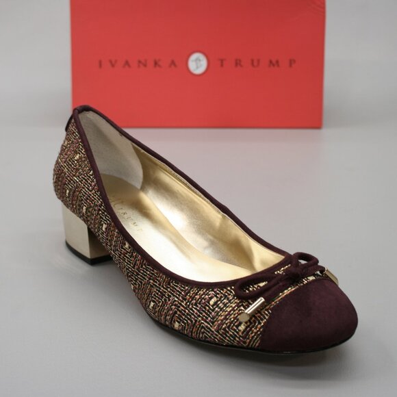Ivanka Trump Ladies 11 Valentina2 Multicolor Textile Purple Gold Dress Heels - Picture 1 of 10